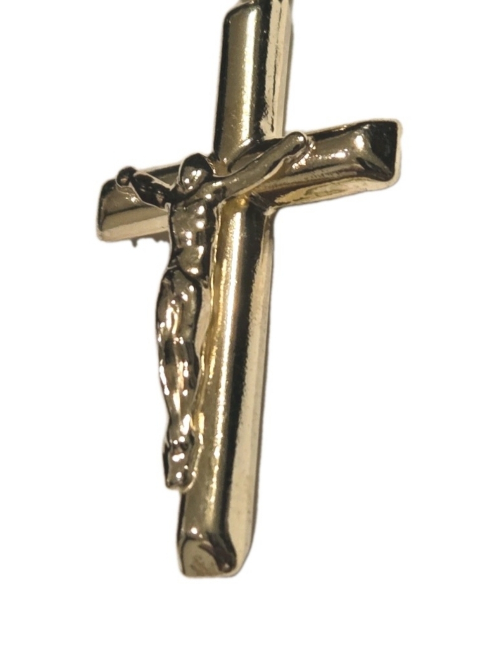 14k Yellow Gold Vermeil 925 Jesus on Cross Crucifix Necklace Pendant NEW - Picture 5 of 10